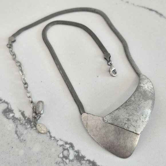 Vintage Marjorie Baer Necklace Abstract Pendant Lobster Clasp Statement Jewelry - Picture 4 of 8